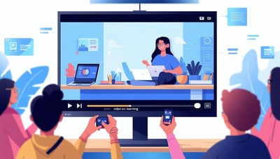 Illustration of engaging video learning Illustration of engaging video learning